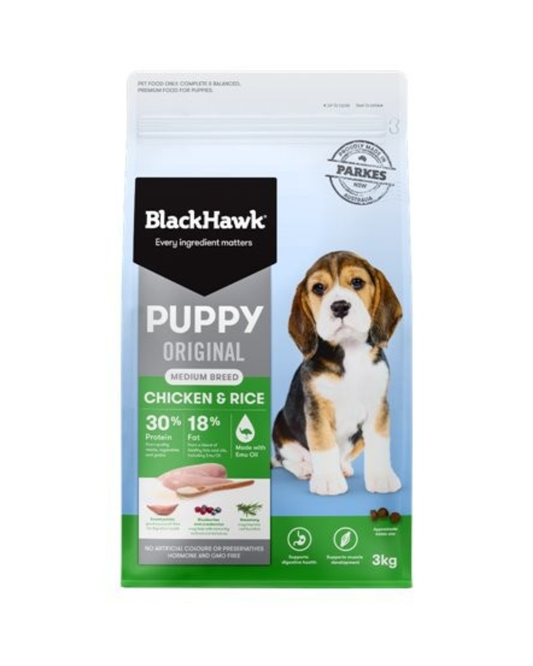 Black Hawk Puppy Medium Breed Chicken & Rice Recipe