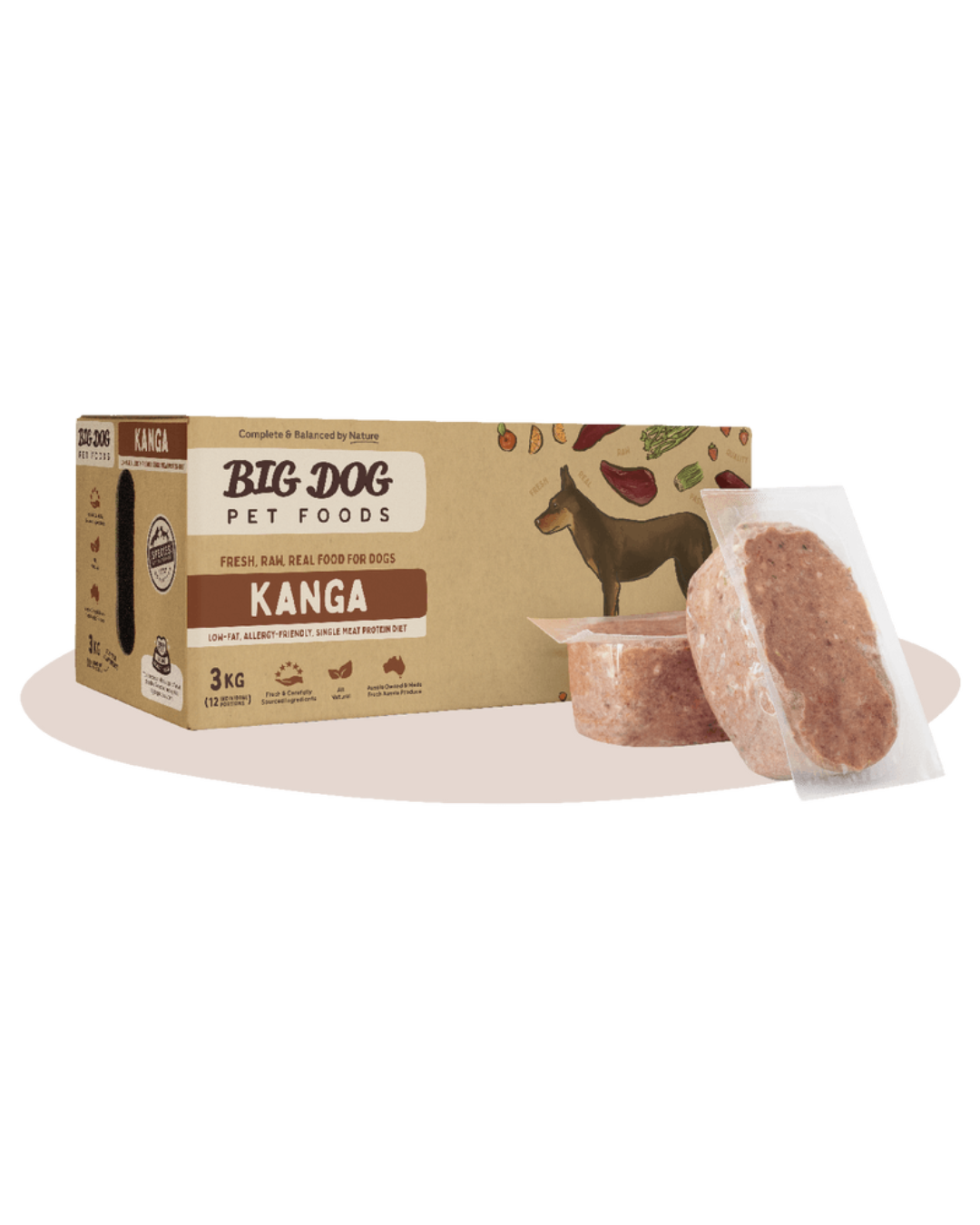 Big Dog Kangaroo Raw Dog Food (12x250g/3kg)