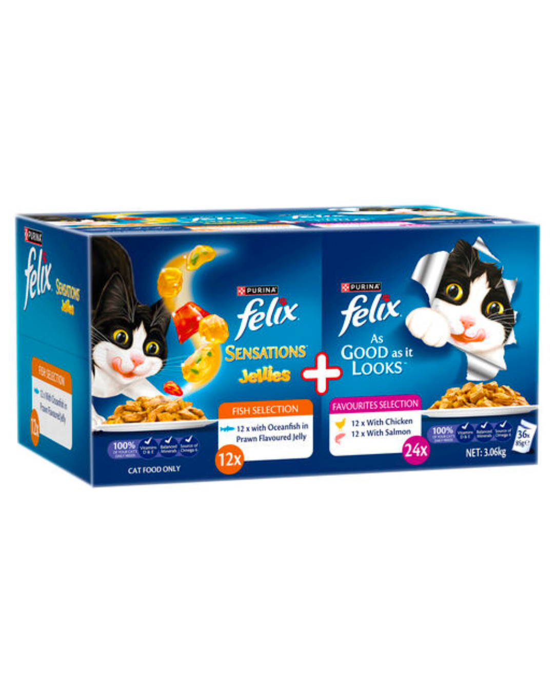 Felix As Good As It Looks & Sensation Jellies Favourites Selection 36 x 85g