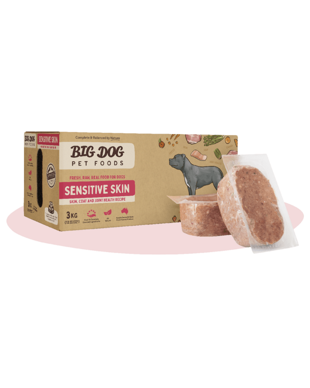 Big Dog Sensitive Skin Raw Dog Food (12x250g/3kg)