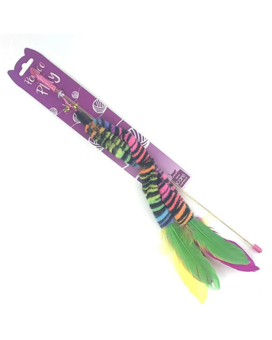 Cattitude Feline Care Teaser Wand Rainbow