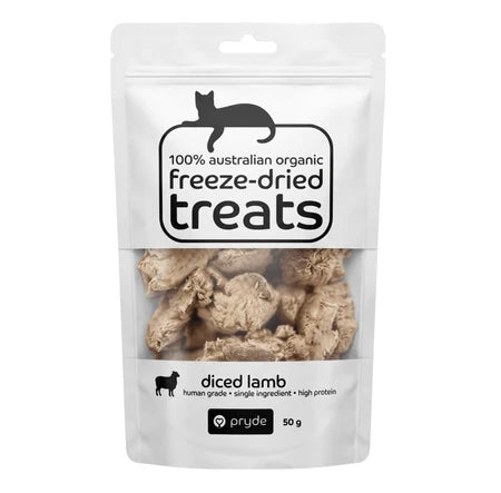 Pryde Freeze-Dried Cat Treats Diced Lamb 50g