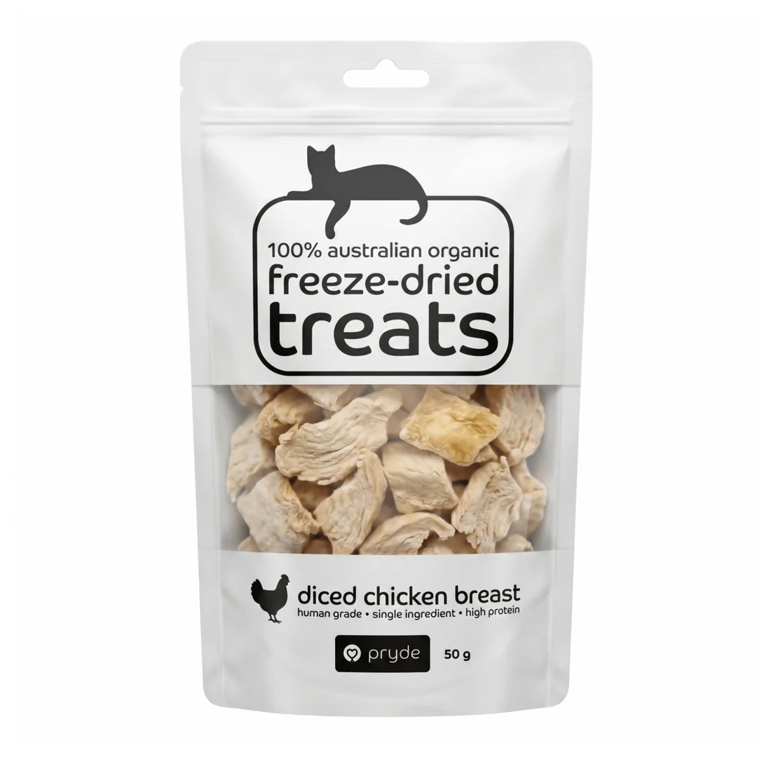 Pryde Freeze-Dried Cat Treats Diced Chicken Breast 50g