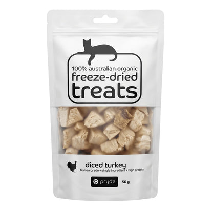 Pryde Freeze-Dried Cat Treats Diced Turkey Breast 50g