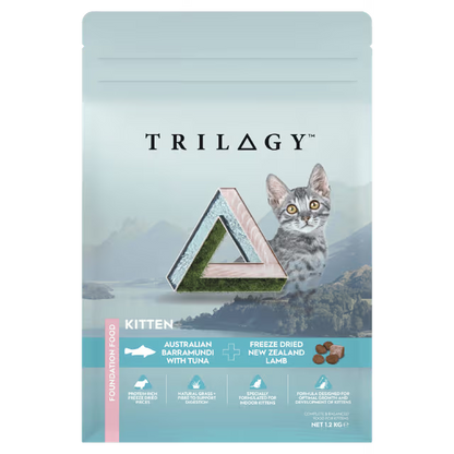 Trilogy Kitten Australian Barramundi with Pacific Island Tuna + Freeze Dried New Zealand Lamb Dry Cat Food