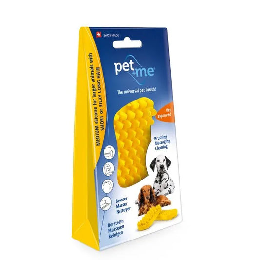 Pet + Me Yellow Silicon Brush Medium